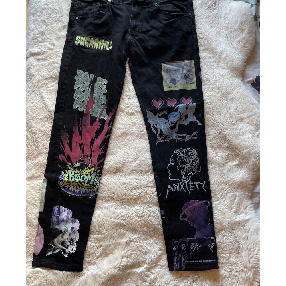 Sugar Hill Anxiety Black Wash Denim Jeans Mens 36